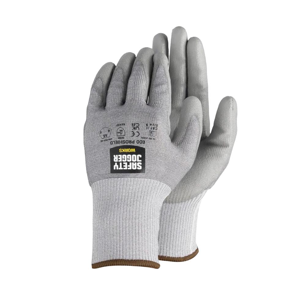 ถุงมือ HPPE SAFETY JOGGER ECO PROSHIELD 4X42F SIZE 9 สีเทา (แพ็ก 2 ชิ้น)