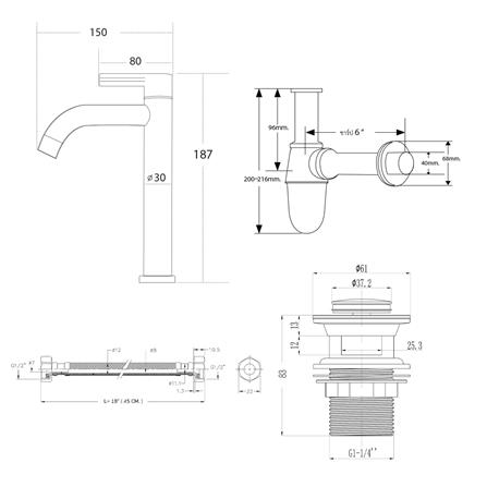 ชุดก๊อกอ่างล้างหน้า DONMARK GL-5123 สีโครม_5