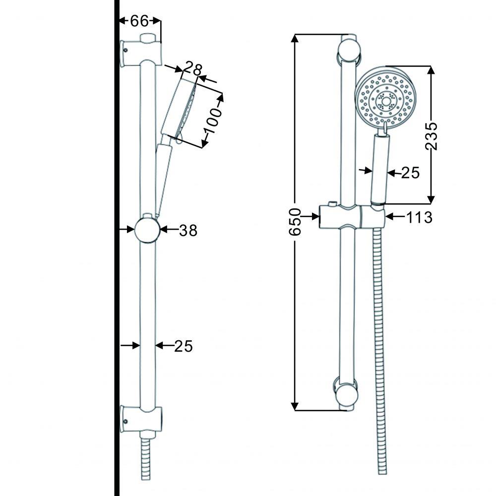 ชุดฝักบัวพร้อมราวเลื่อน BEN BN D442-D1234