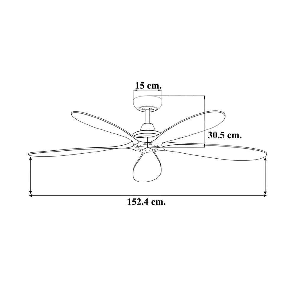พัดลมไม่มีโคมไฟ WINFAVOUR WFDC60/DC44(ORB) 60 นิ้ว สีน้ำตาล
