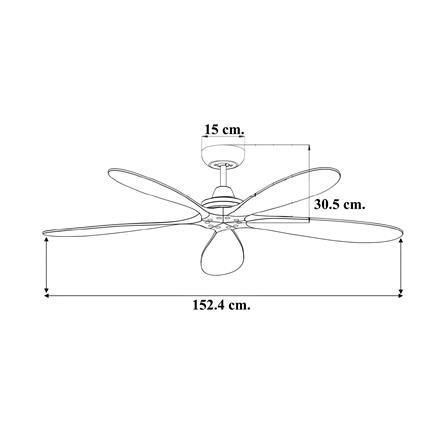 พัดลมไม่มีโคมไฟ WINFAVOUR WFDC60/DC44(ORB) 60 นิ้ว สีน้ำตาล_2