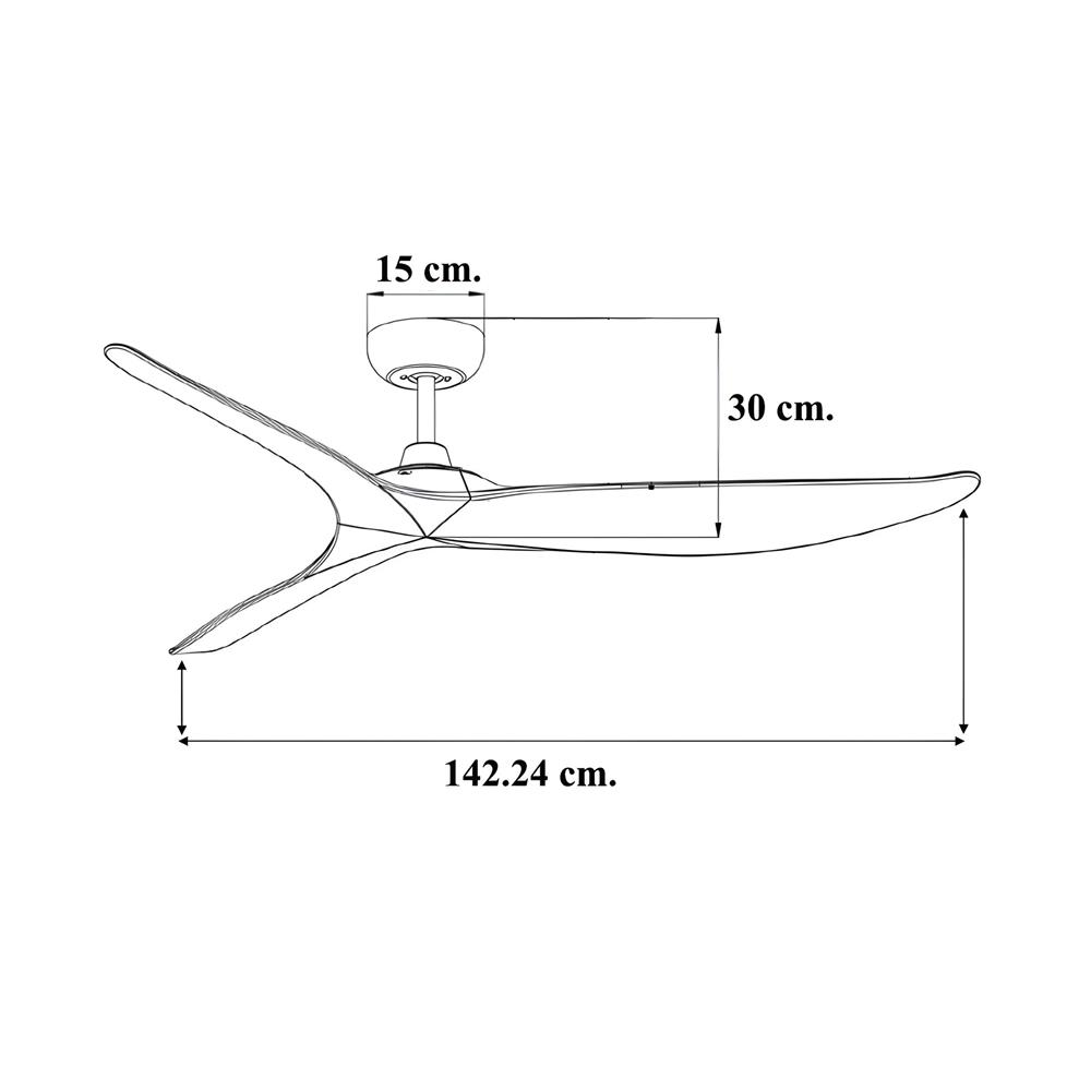 พัดลมไม่มีโคมไฟ WINFAVOUR WFDC56/WFDC22(ORB) 56 นิ้ว สีน้ำตาลเข้ม