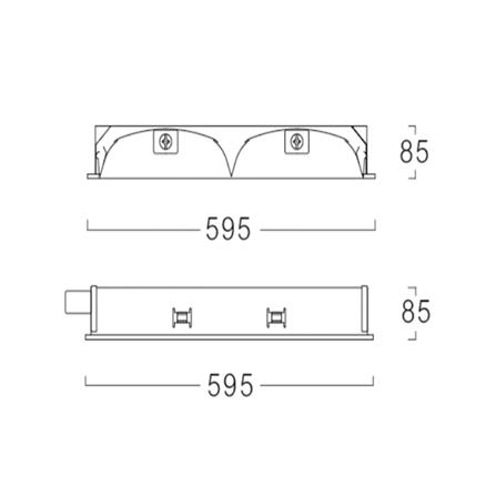 โคมตะแกรงฝังฝ้า L&E 99-00488 2X600 มม. สีขาว_5