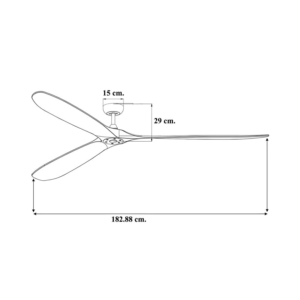 พัดลมไม่มีโคมไฟ WINFAVOUR WFDC72/DC45(ORB) 72 นิ้ว สีน้ำตาลเข้ม