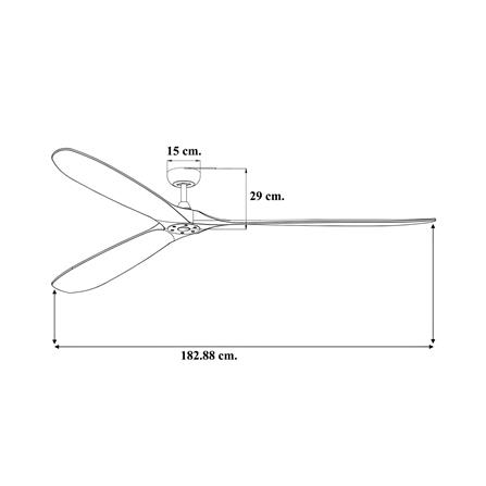 พัดลมไม่มีโคมไฟ WINFAVOUR WFDC72/DC45(ORB) 72 นิ้ว สีน้ำตาลเข้ม_2