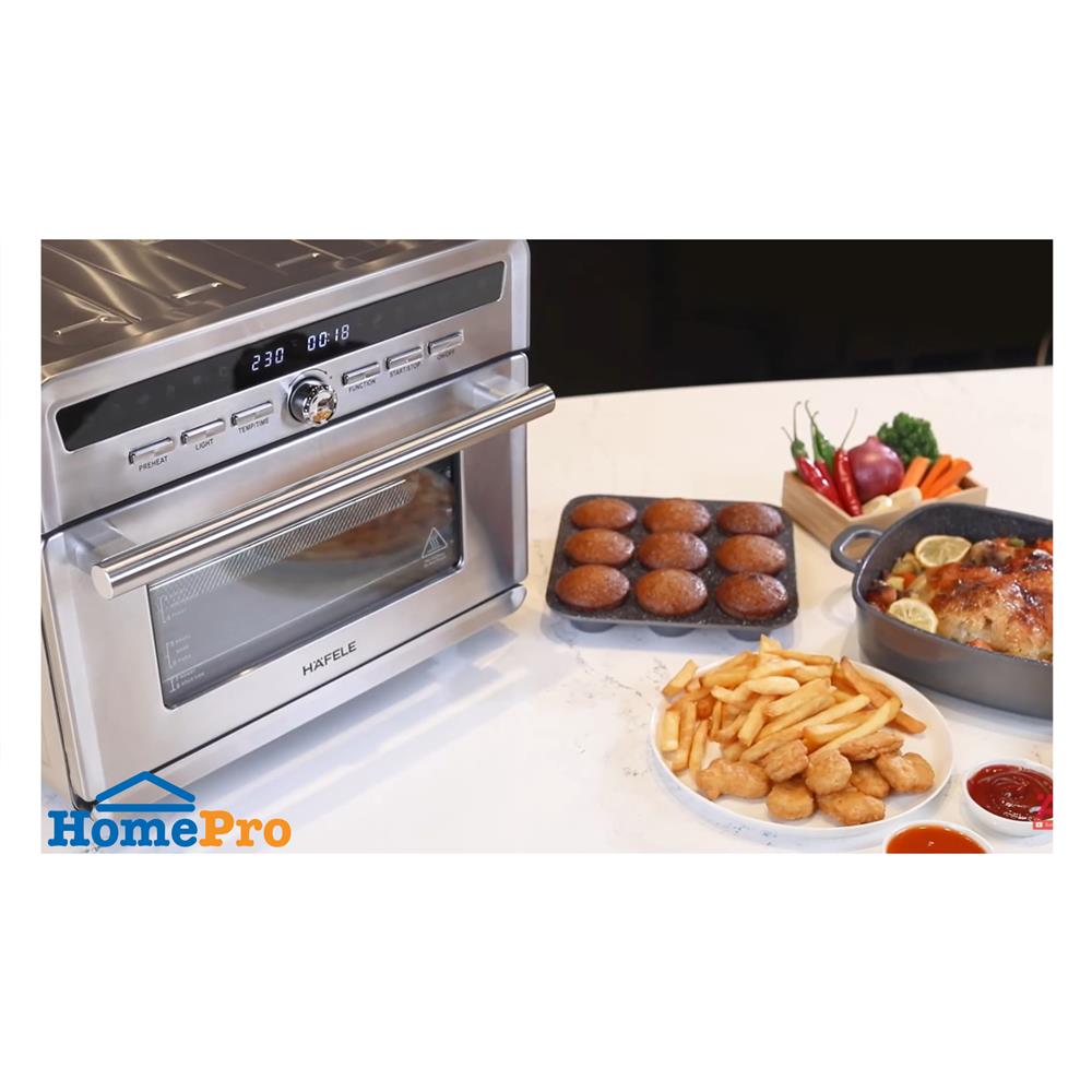 เตาอบเล็กแมนนวล HAFELE 495.06.211 25 ลิตร สีสเตนเลสสตีลขัดเงา
