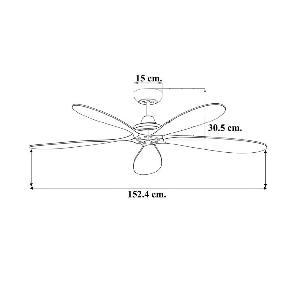 พัดลมไม่มีโคมไฟ WINFAVOUR WFDC60/DC43(ORB) 60 นิ้ว สีน้ำตาลเข้ม