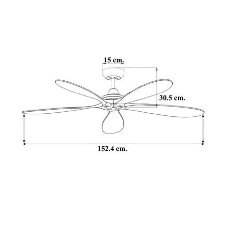 พัดลมไม่มีโคมไฟ WINFAVOUR WFDC60/DC43(ORB) 60 นิ้ว สีน้ำตาลเข้ม_2