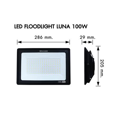สปอตไลท์ภายนอก LED FLOODLIGHT RACER LUNA 100 วัตต์ DAYLIGHT_5