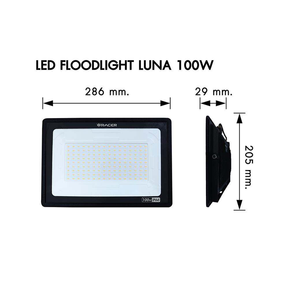 สปอตไลท์ภายนอก LED FLOODLIGHT RACER LUNA 100 วัตต์ WARM WHITE