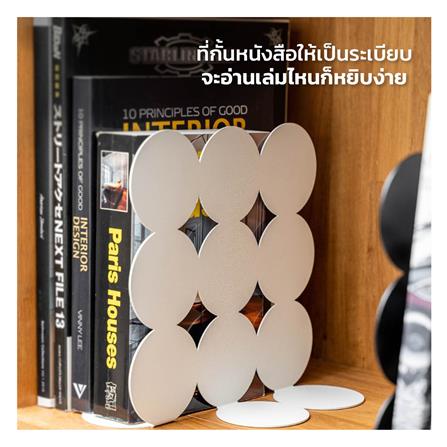 ที่กั้นหนังสือเหล็ก SPACEMAKER A1-008-W 19X12.6X19 ซม. สีขาว_1