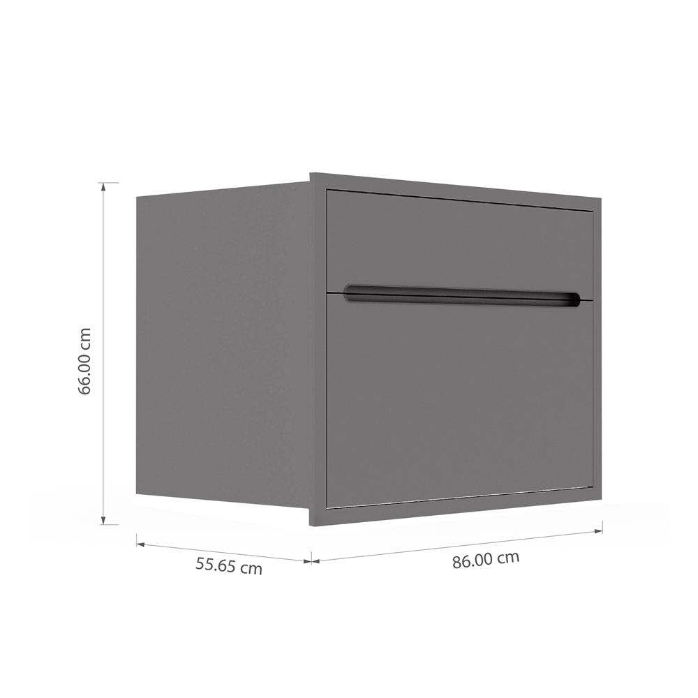 ตู้ลิ้นชัก KITZCHO CURVE 86x66 ซม. GREY GRAPHITE