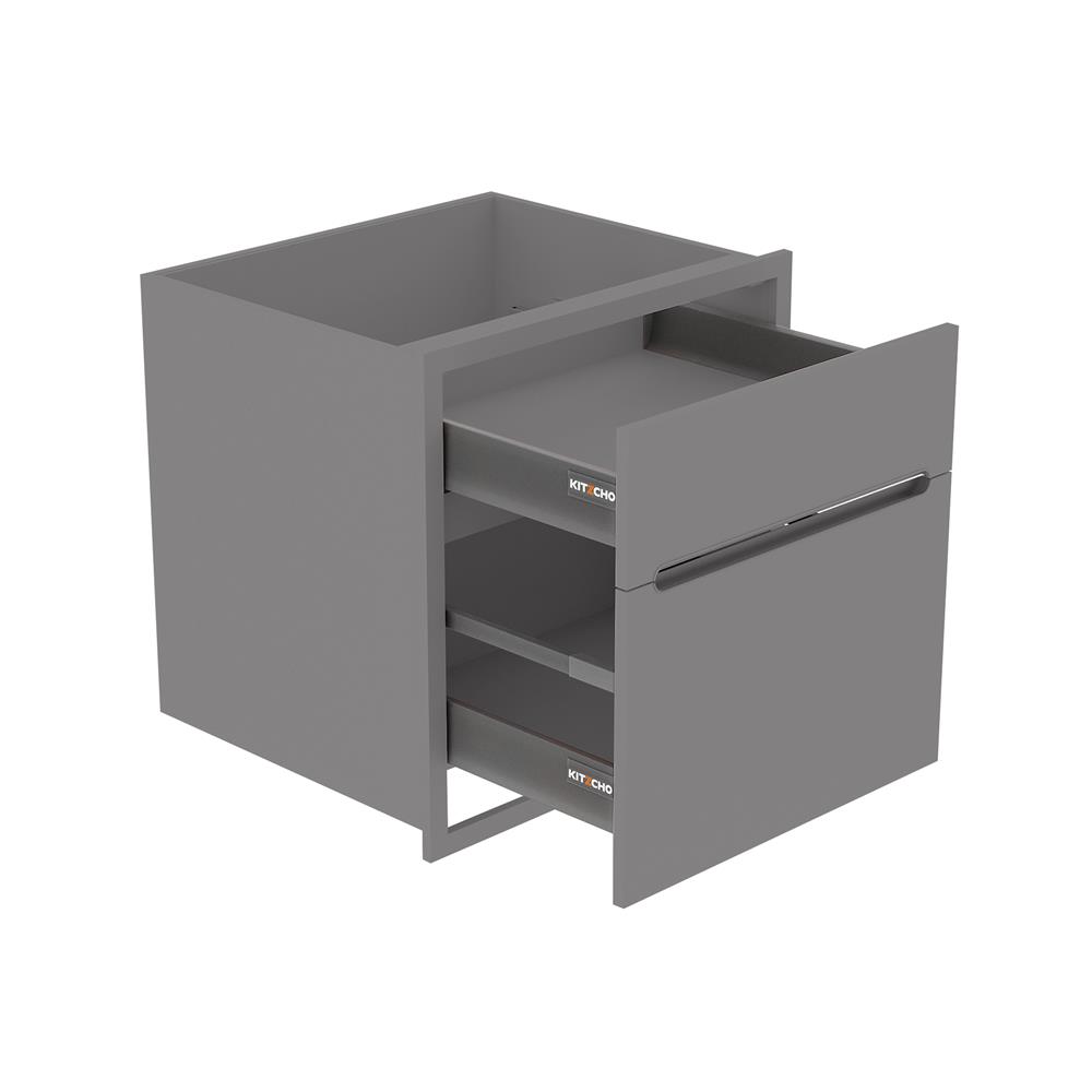 ตู้ลิ้นชัก KITZCHO CURVE 66x66 ซม. สี GREY GRAPHITE