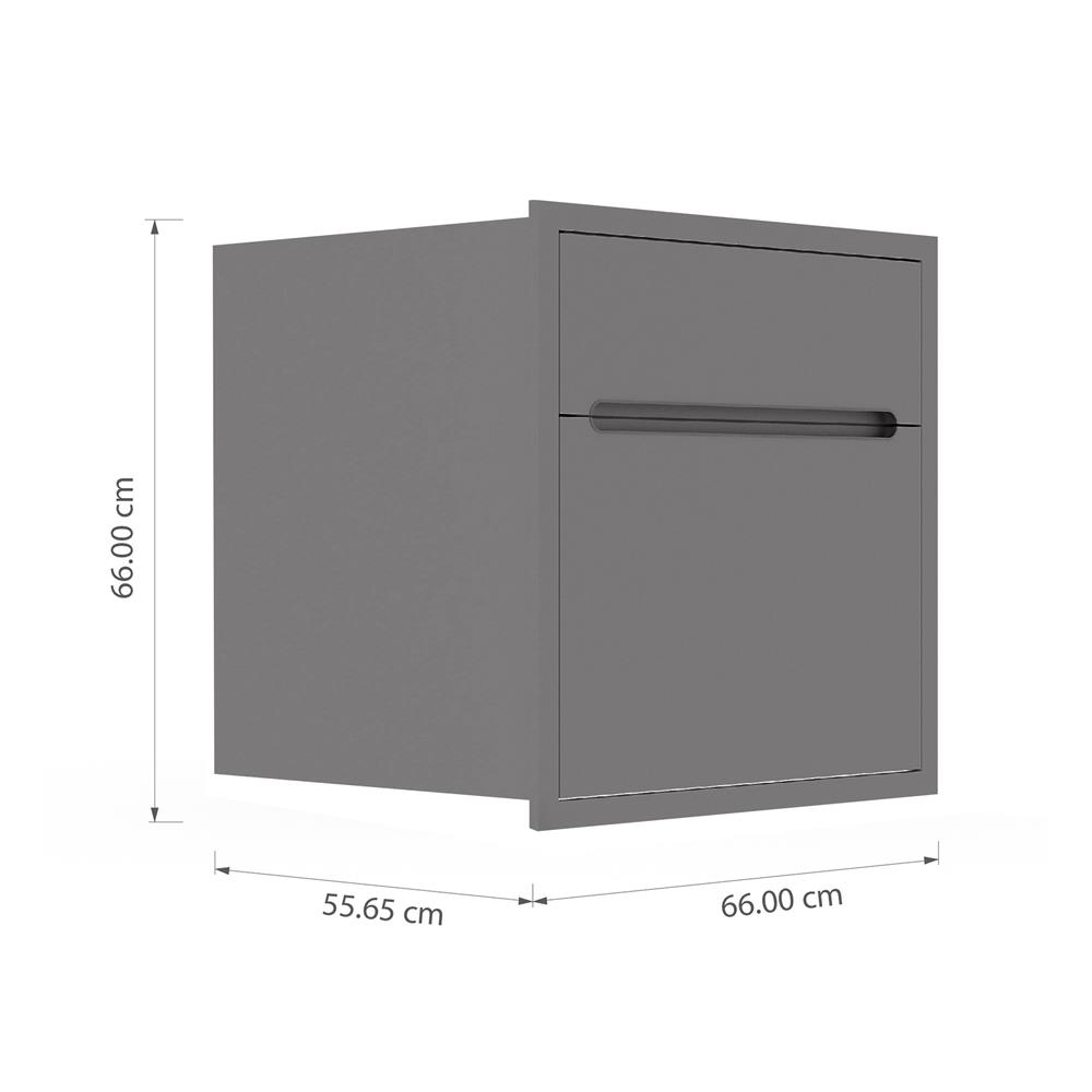 ตู้ลิ้นชัก KITZCHO CURVE 66x66 ซม. สี GREY GRAPHITE