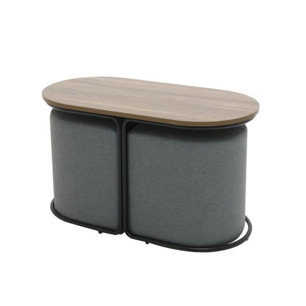 โต๊ะกลางพร้อมสตูล SB FURNITURE MALINNE 19225297 78 ซม. สีเทา