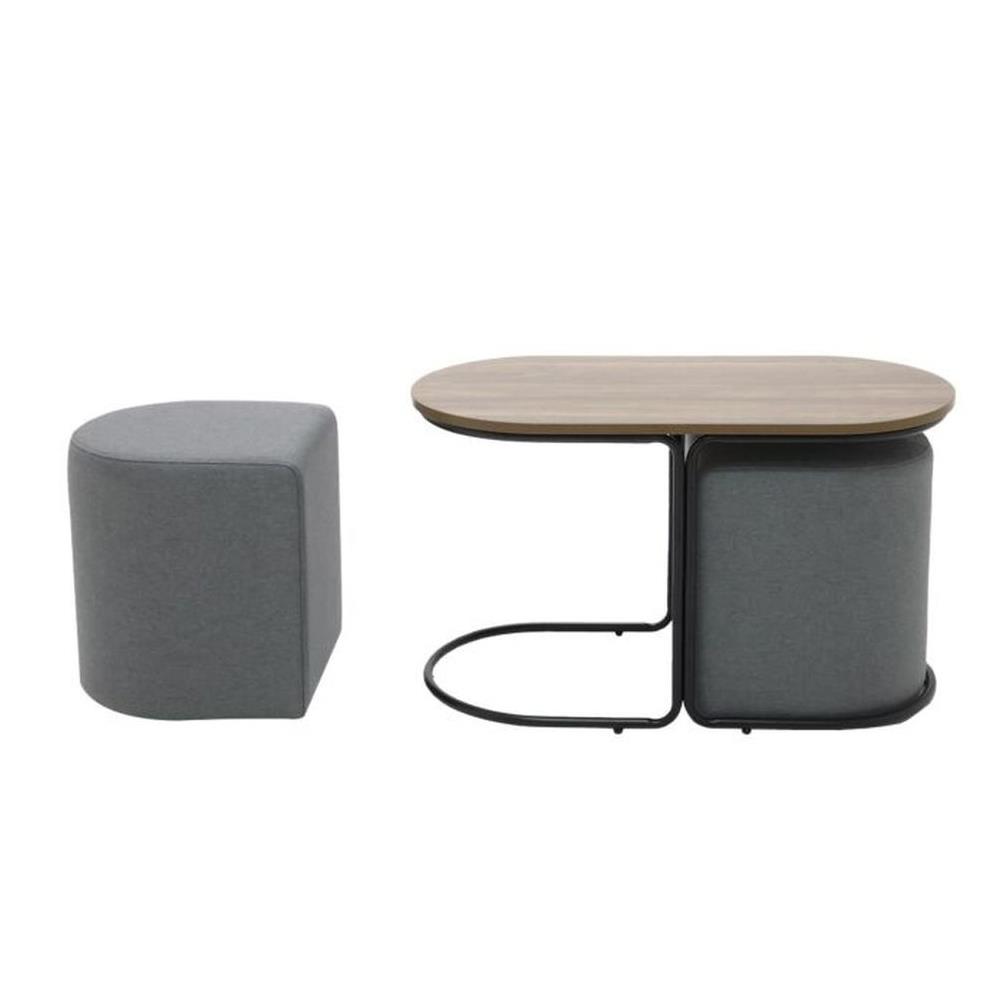 โต๊ะกลางพร้อมสตูล SB FURNITURE MALINNE 19225297 78 ซม. สีเทา