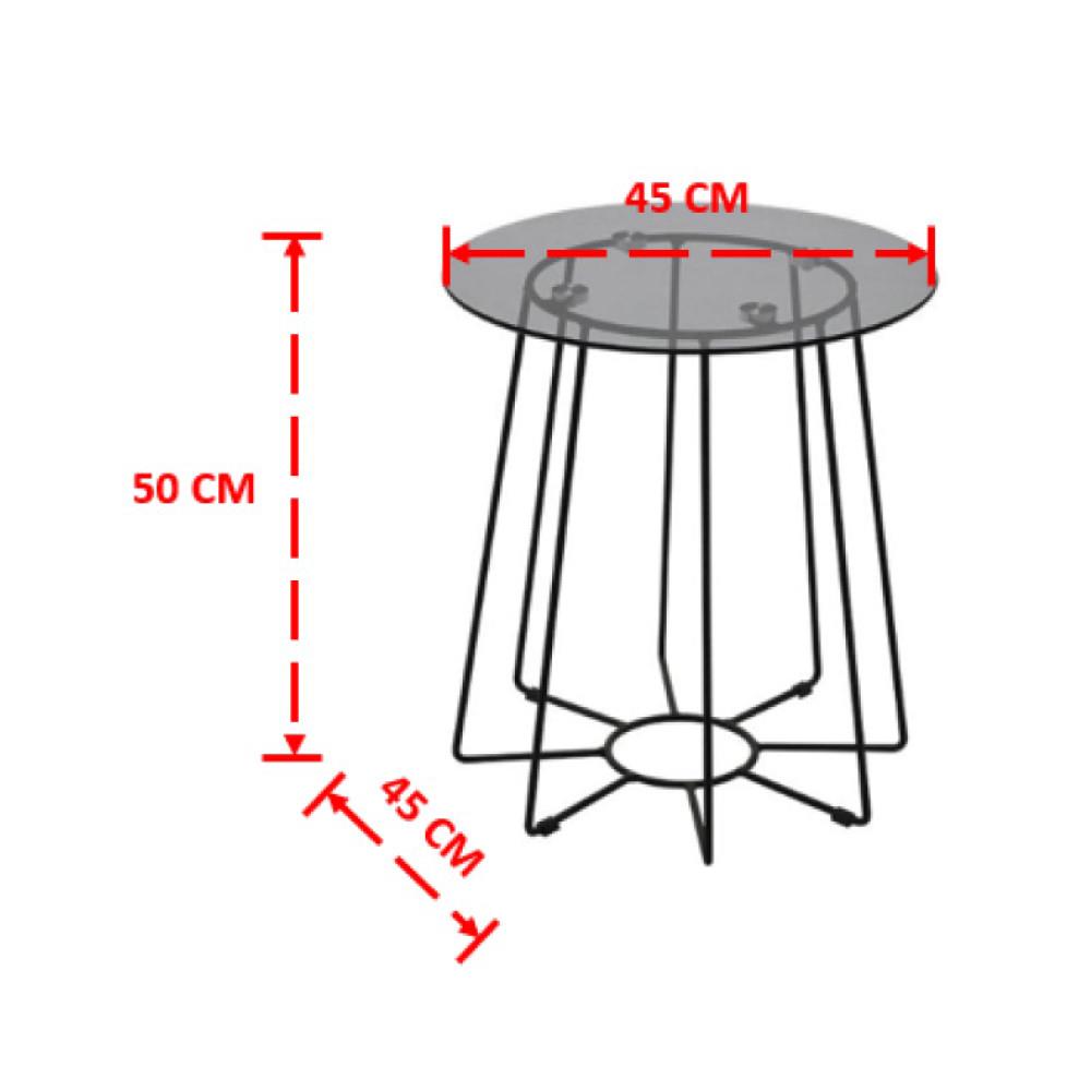 โต๊ะข้าง SB FURNITURE LETO 19222329 45 ซม. สีดำ