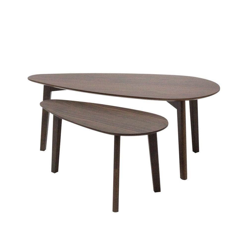 โต๊ะกลาง 2 ชิ้น SB FURNITURE MARCH 19215156 100 ซม. สีไม้เข้ม