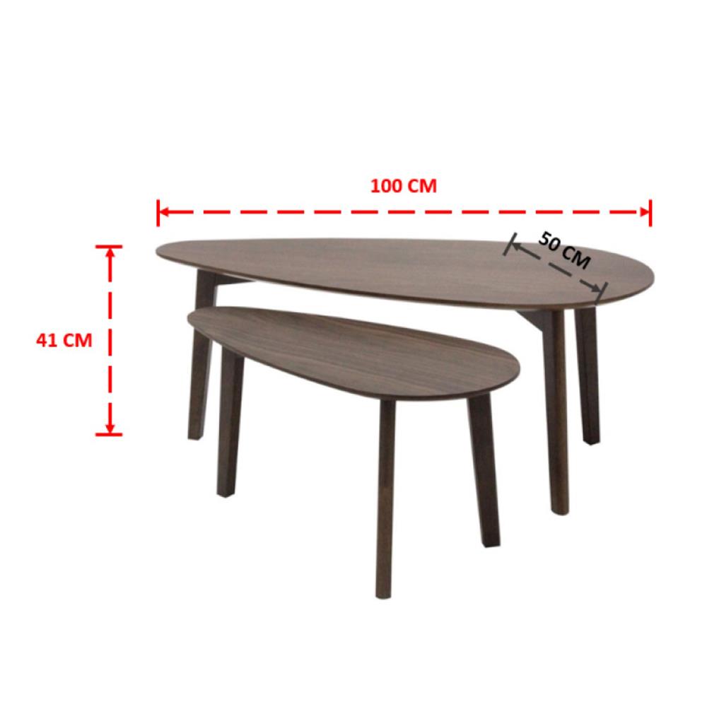 โต๊ะกลาง 2 ชิ้น SB FURNITURE MARCH 19215156 100 ซม. สีไม้เข้ม