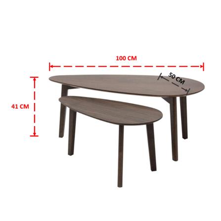 โต๊ะกลาง 2 ชิ้น SB FURNITURE MARCH 19215156 100 ซม. สีไม้เข้ม_4