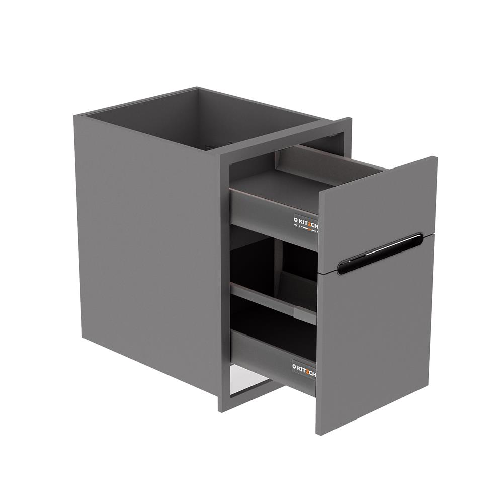 ตู้ลิ้นชัก KITZCHO CURVE 46x66 ซม. สี GREY GRAPHITE