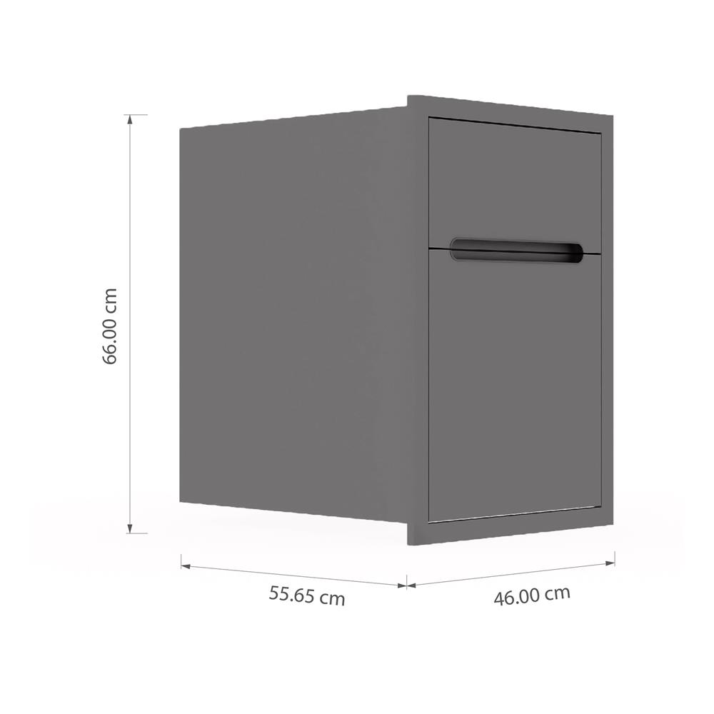 ตู้ลิ้นชัก KITZCHO CURVE 46x66 ซม. สี GREY GRAPHITE