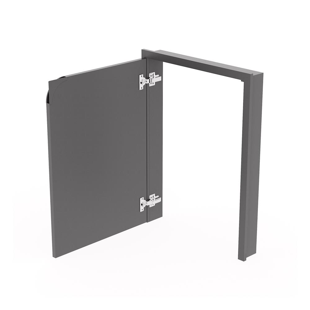 บานถังแก๊สเปิดซ้าย KITZCHO CURVE 56x74 ซม. สี GREY GRAPHITE