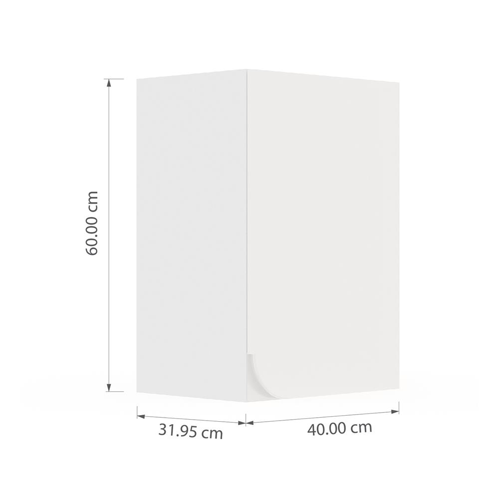ตู้แขวนเดี่ยวเปิดขวา KITZCHO CURVE 40x60 ซม. สี DIAMOND