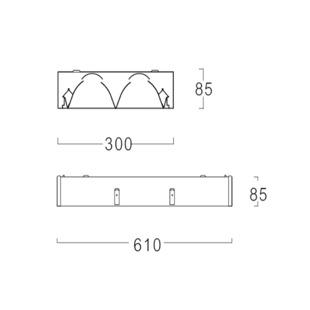 โคมตะแกรงติดลอย L&E 9I-00687 2x600 มม. สีขาว