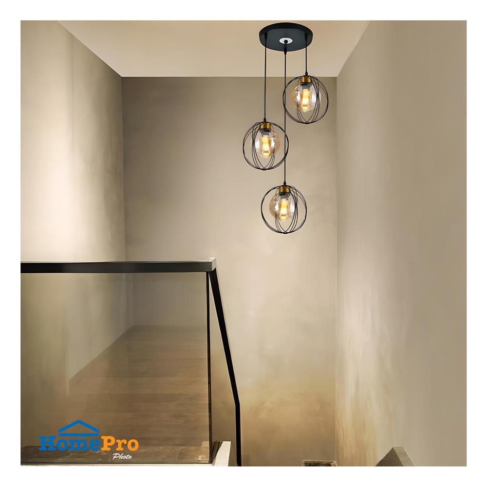 ไฟช่อ NEOLIGHT 504-3BK สีน้ำตาล/ดำ/ทอง 3 หัว