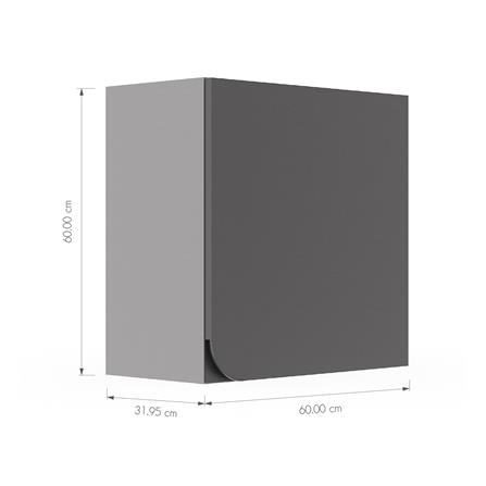 ตู้แขวนเดี่ยวเปิดขวา KITZCHO CURVE 60x60 ซม. สี GREY GRAPHITE_5