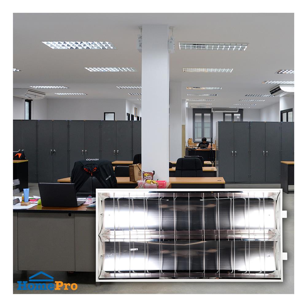 โคมตะแกรงฝังฝ้า L&E 99-00494 2X1200 มม. สีขาว