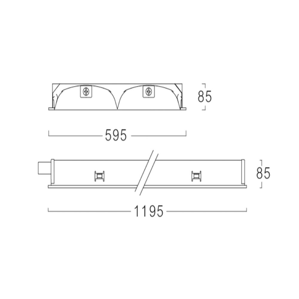 โคมตะแกรงฝังฝ้า L&E 99-00494 2X1200 มม. สีขาว