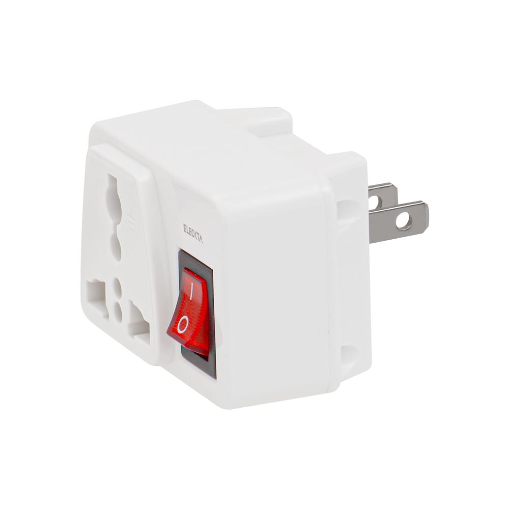 ปลั๊กแปลง 2 ขาแบน มีสวิตช์ ELECKTA ELS 10 แอมป์