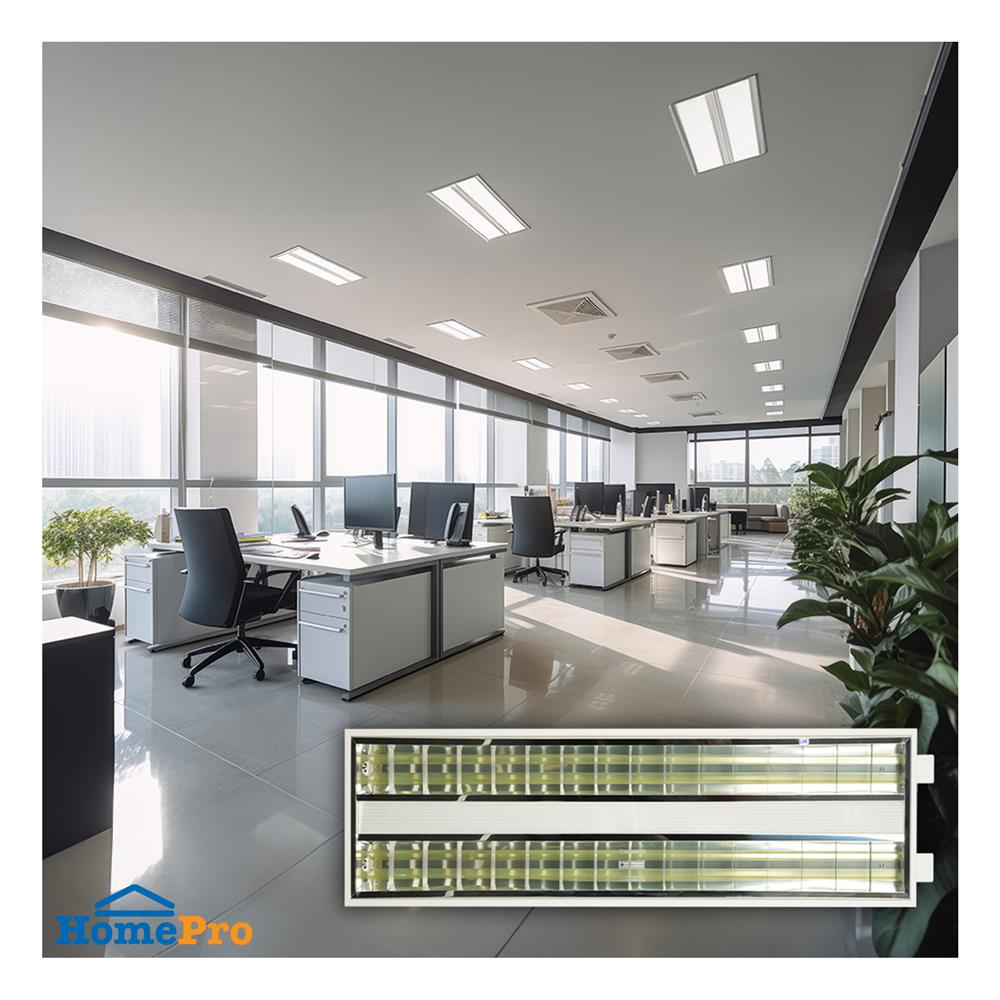 โคมตะแกรงฝังฝ้า L&E 99-00506 2X1200 มม. สีขาว