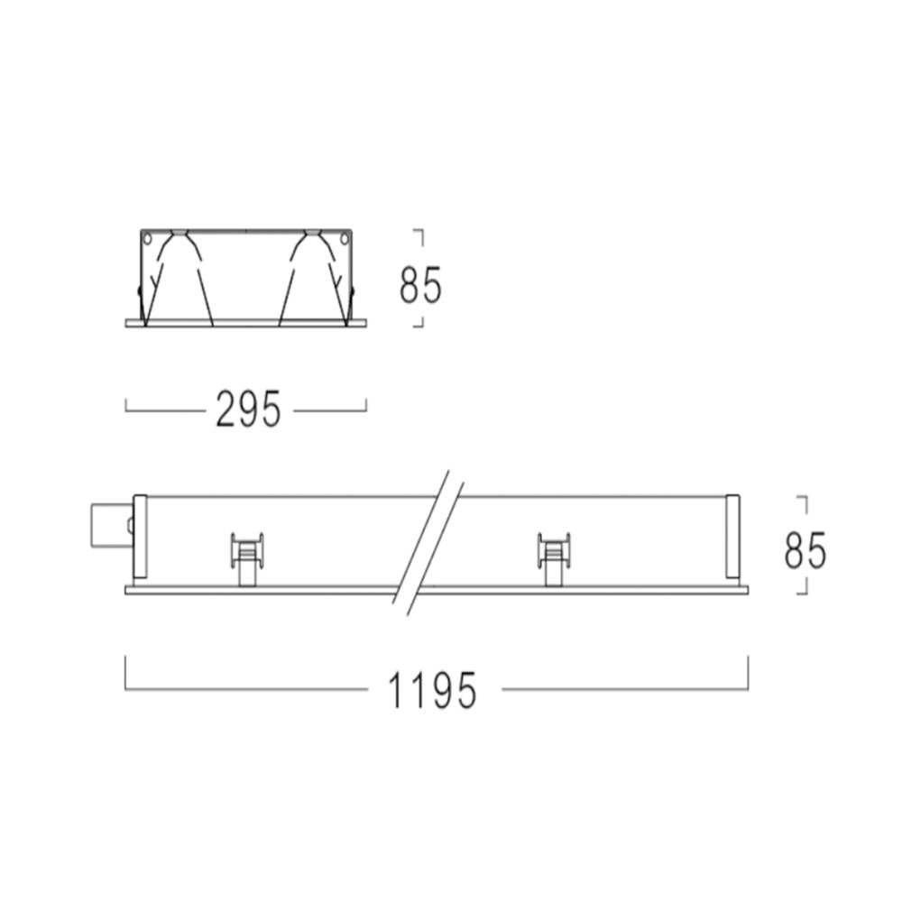 โคมตะแกรงฝังฝ้า L&E 99-00506 2X1200 มม. สีขาว