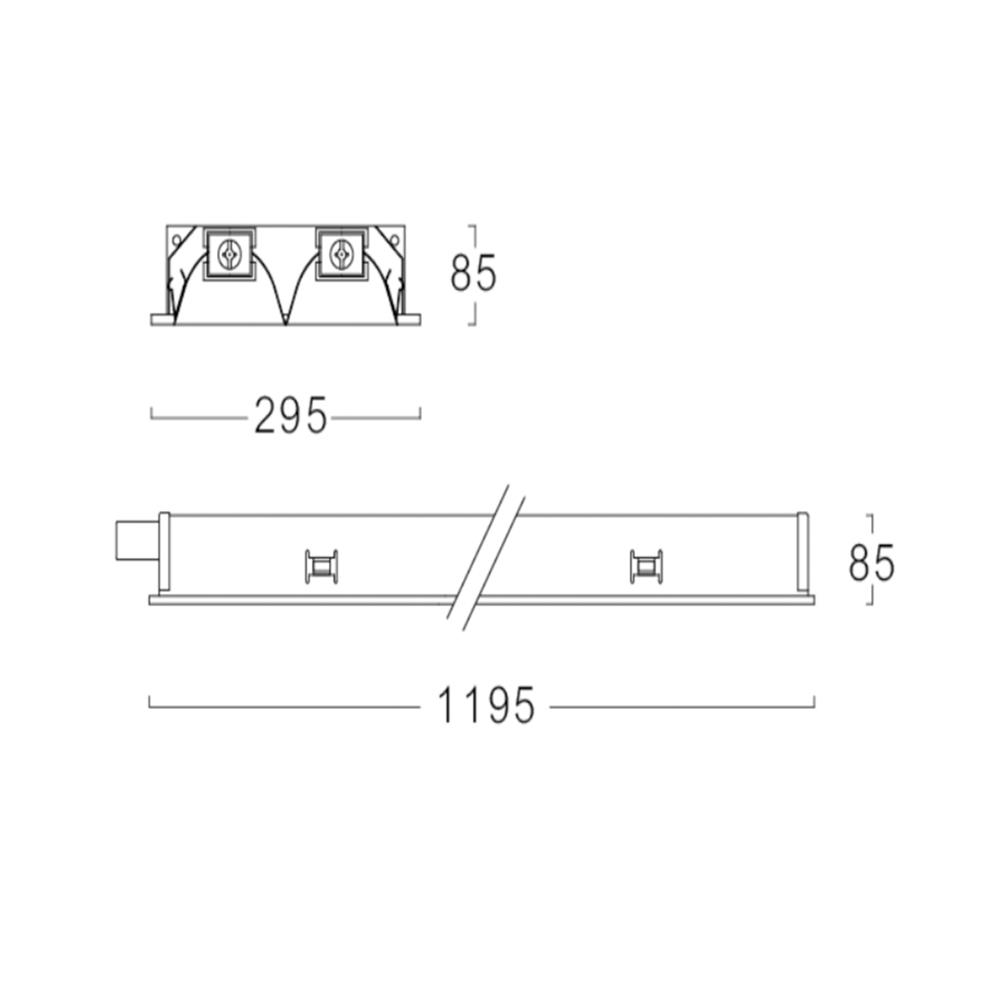 โคมตะแกรงฝังฝ้า L&E 99-00486 2X1200 มม. สีขาว