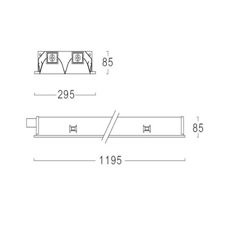 โคมตะแกรงฝังฝ้า L&E 99-00486 2X1200 มม. สีขาว_5