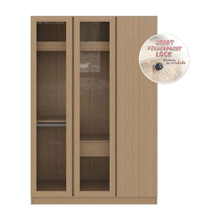 ตู้เสื้อผ้า 3 บานเปิด KONCEPT TIMBUR 19236149 134 ซม. สีโอ๊ค_1