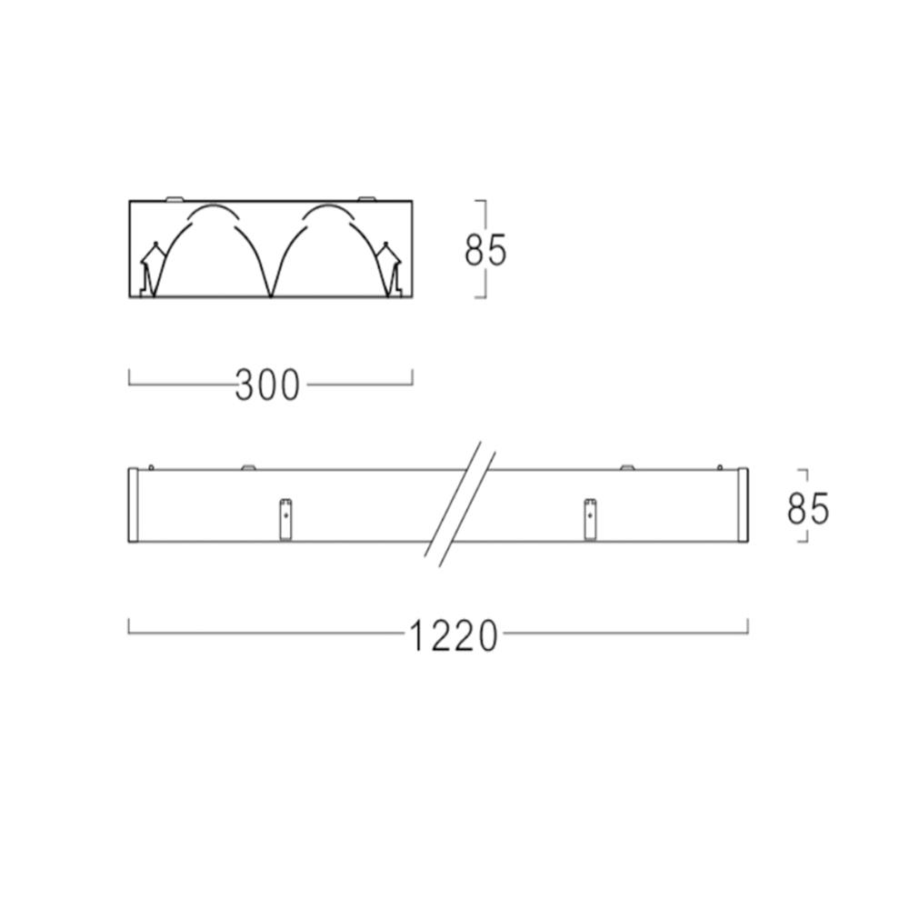 โคมตะแกรงติดลอย L&E 9I-00691 2x1200 มม. สีขาว