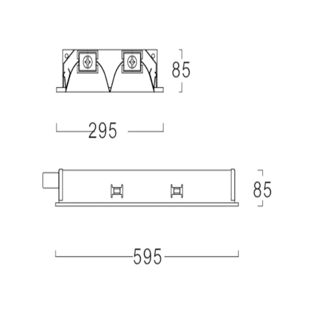โคมตะแกรงฝังฝ้า L&E 99-00482 2x600 มม. สีขาว