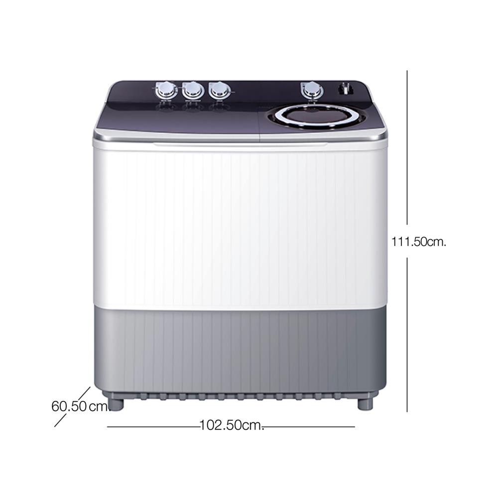 เครื่องซักผ้า 2 ถัง HAIER HWM-T180N2 18 กก. สีขาว-เทา