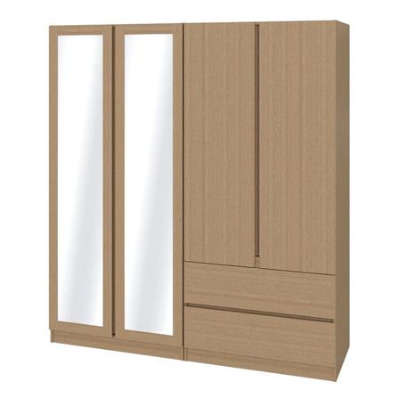 ตู้เสื้อผ้า 4 บานเปิด KONCEPT TIMBUR 19236146 180 ซม. สีโอ๊ค_0