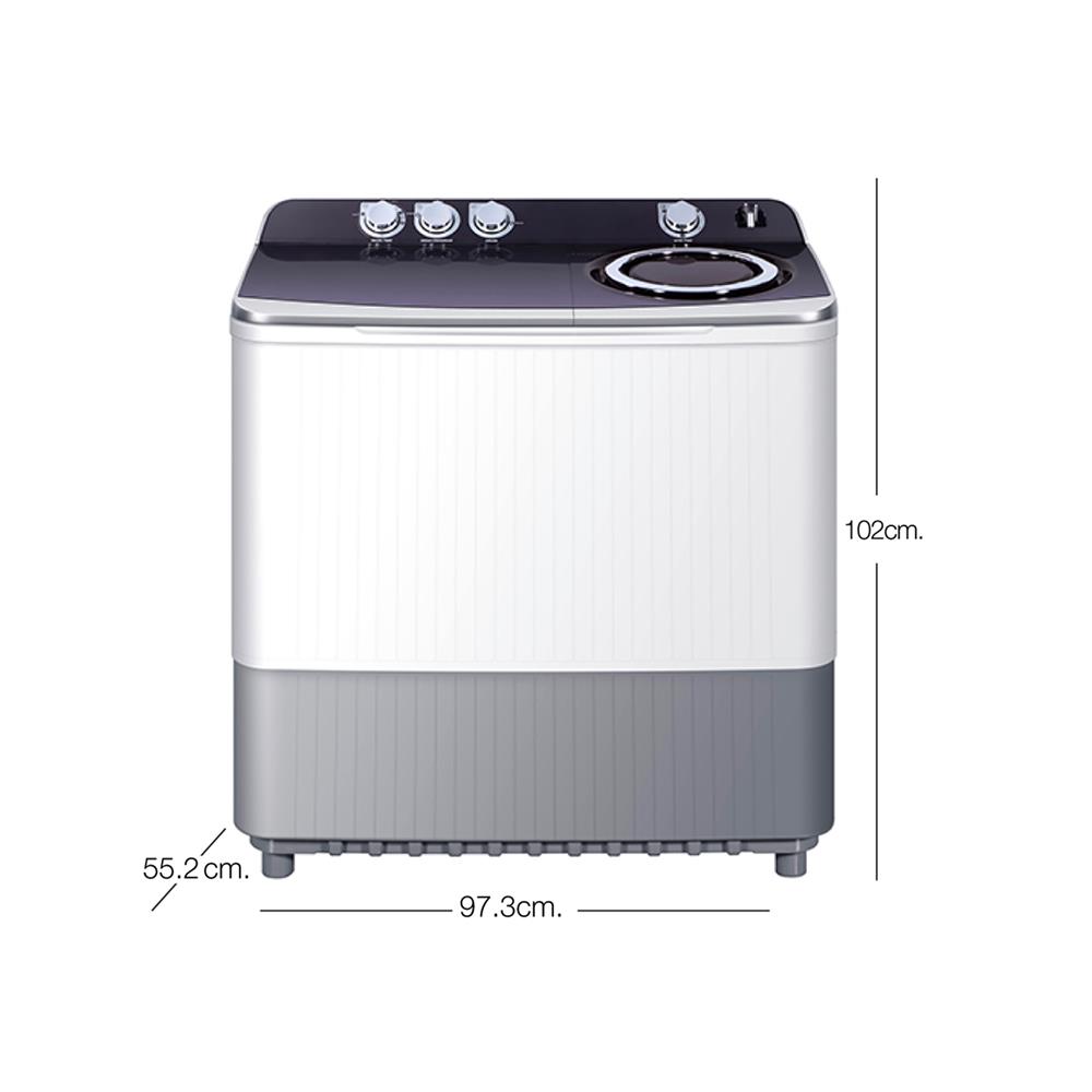 เครื่องซักผ้า 2 ถัง HAIER HWM-T160N2 16 กก. สีขาว-เทา