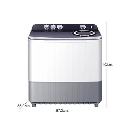 เครื่องซักผ้า 2 ถัง HAIER HWM-T160N2 16 กก. สีขาว-เทา_5