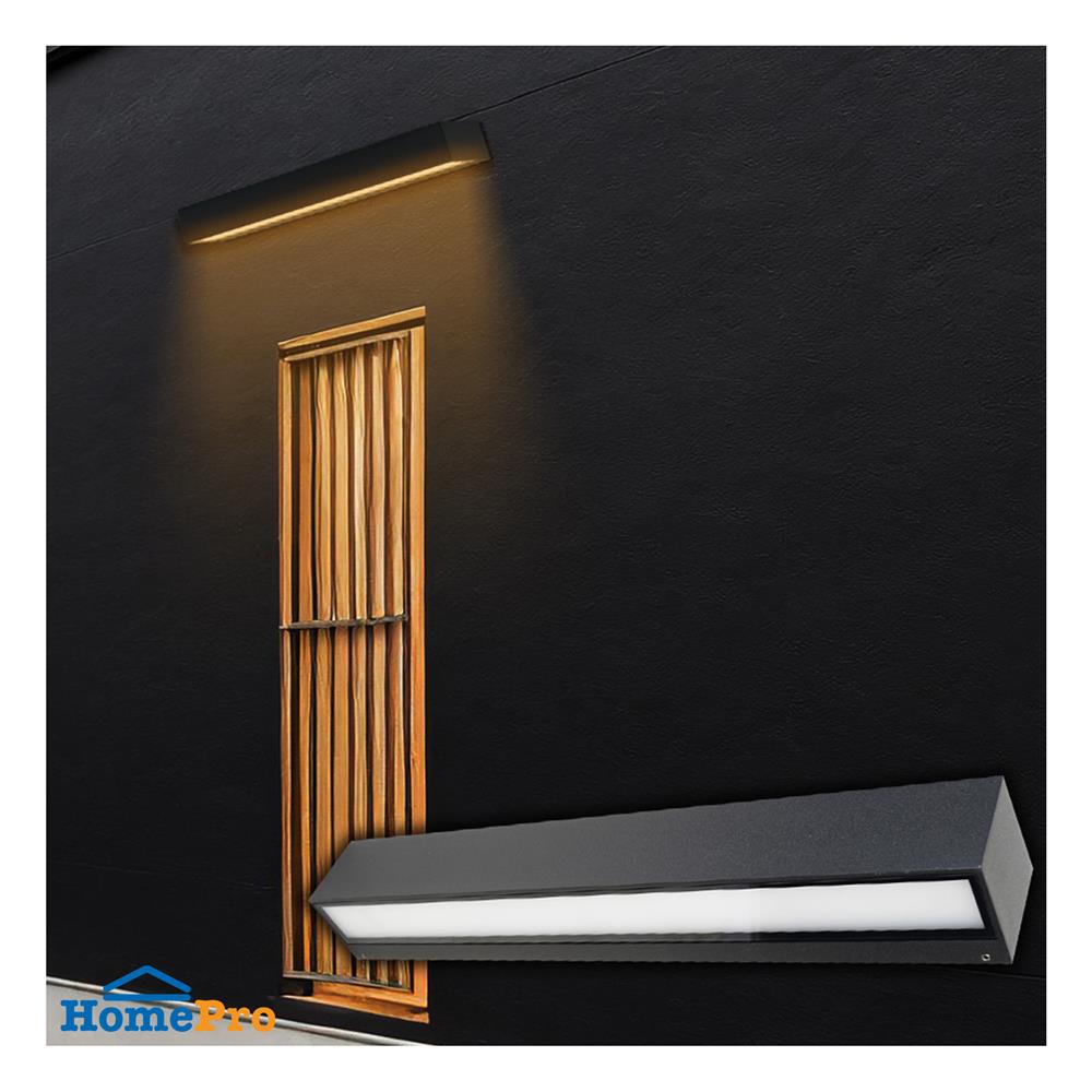 ไฟผนังภายนอก LED L&E 65-A0619 20 วัตต์ WARM WHITE สีดำ