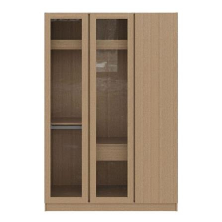 ตู้เสื้อผ้า 3 บานเปิด KONCEPT TIMBUR 19236150 134 ซม. สีโอ๊ค_1