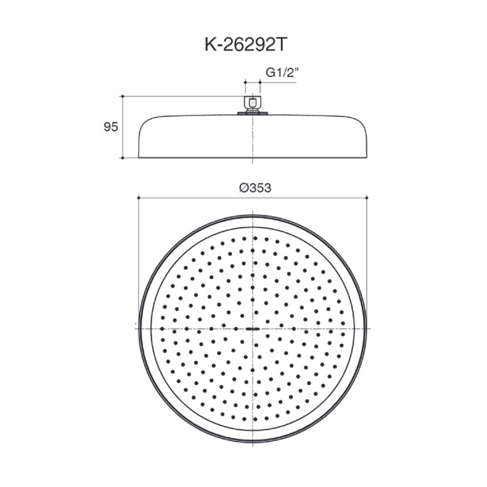 หัวฝักบัวก้านแข็ง KOHLER K-26292T-CP