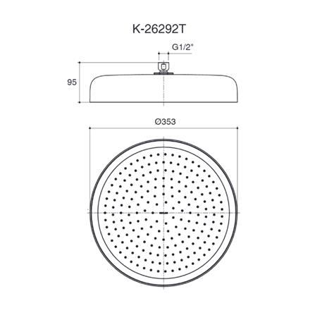 หัวฝักบัวก้านแข็ง KOHLER K-26292T-CP_1