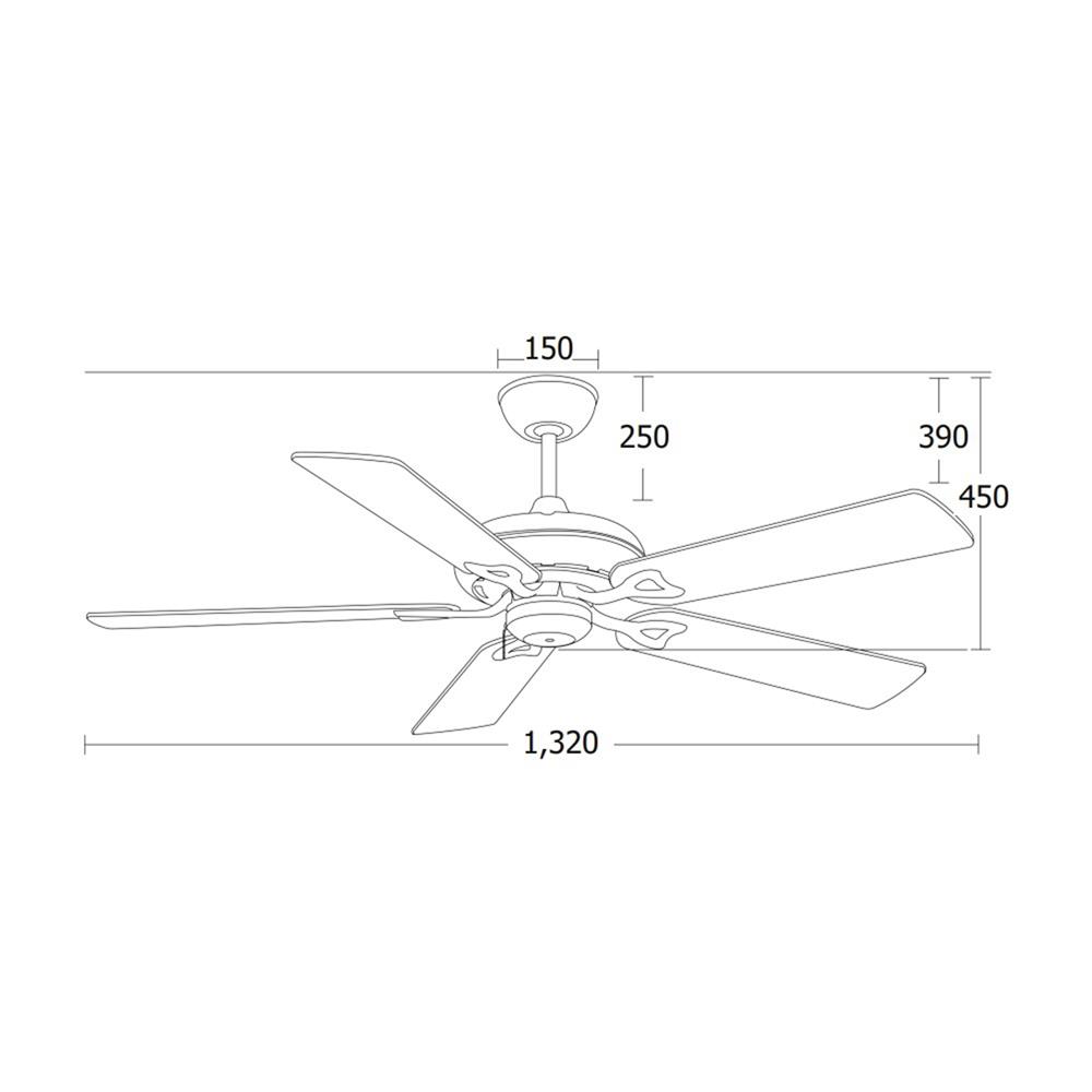 พัดลมไม่มีโคมไฟ MR.KEN 25-02075 52 นิ้ว สีน้ำตาลเข้ม